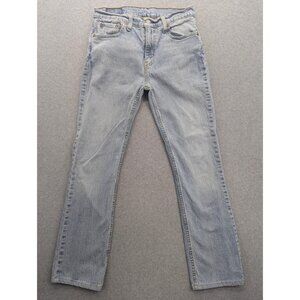 Levis Jeans Mens 29x30 Blue Light Wash Straight Leg Stretch Denim Zip Fly Casual